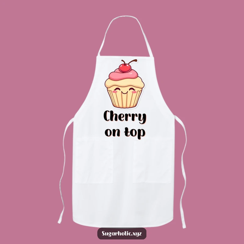 Funny Bouncing Cupcake Apron: Bake with Joy, Cherry Topping Fun, Practical Funny Gift for Bakers