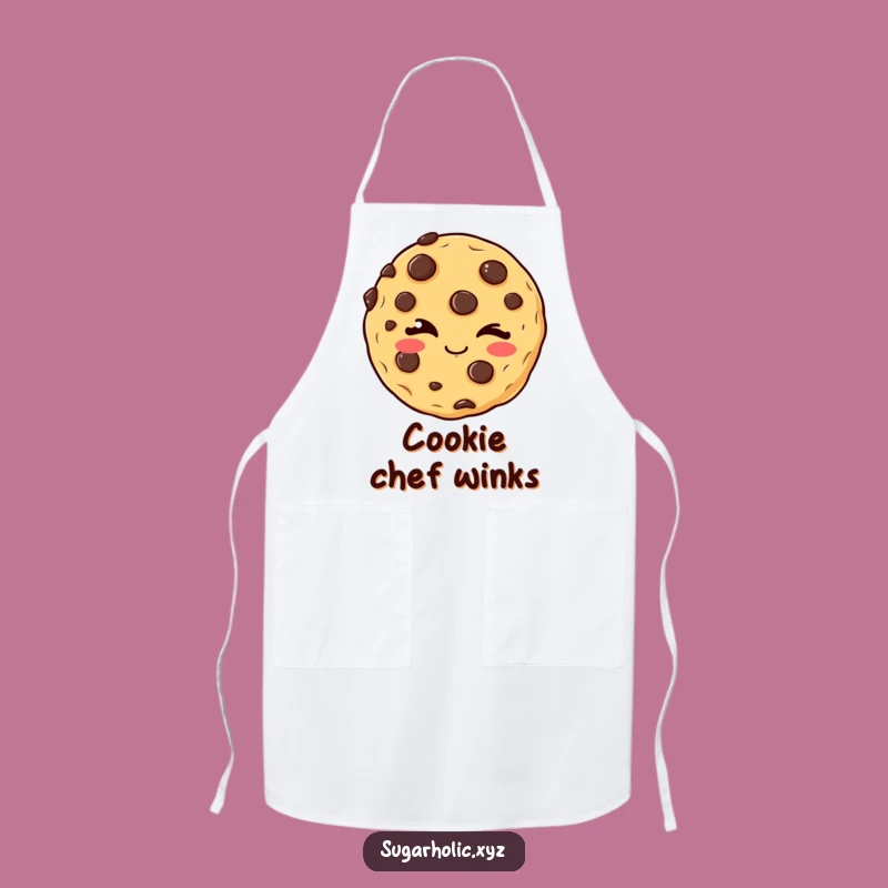 Funny Winking Cookie Apron: Bake with Mischief, Chocolate Chip Fun, Practical Funny Gift for Bakers