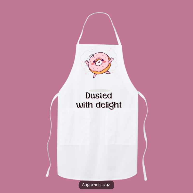 Funny Giggling Donut Powder Jump Apron - Cook & Laugh with Sweet Style