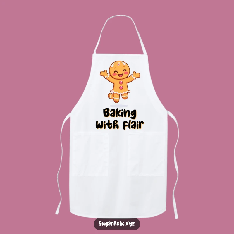 Funny Gingerbread Baker's Pirouette Apron - Bake with Joy!
