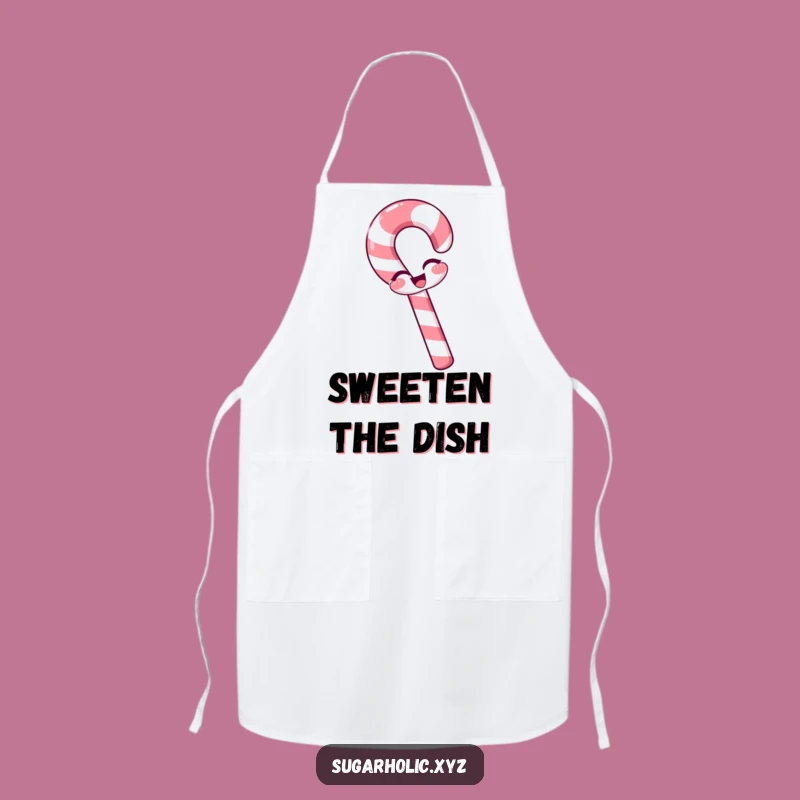 Funny Winking Candy Cane Apron - Playful Kitchen Fun for Holidays!