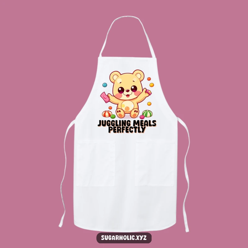 Funny Gummy Bear Juggling Apron - Kitchen Candy Chaos Wear