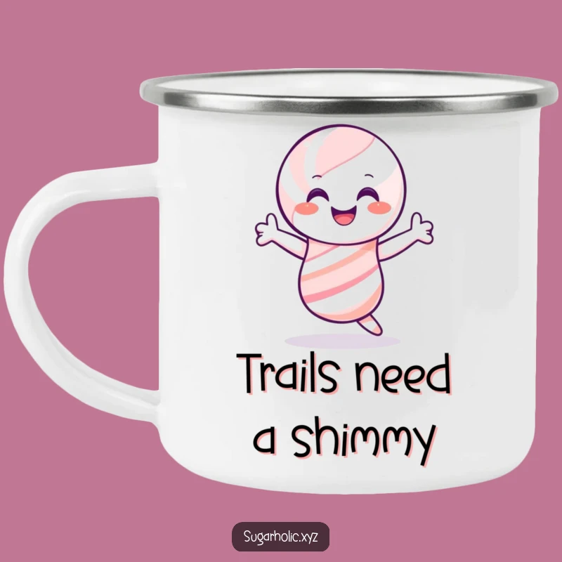 Funny Candy Cane Shimmy Camping Mug - Festive Sips by the Campfire!