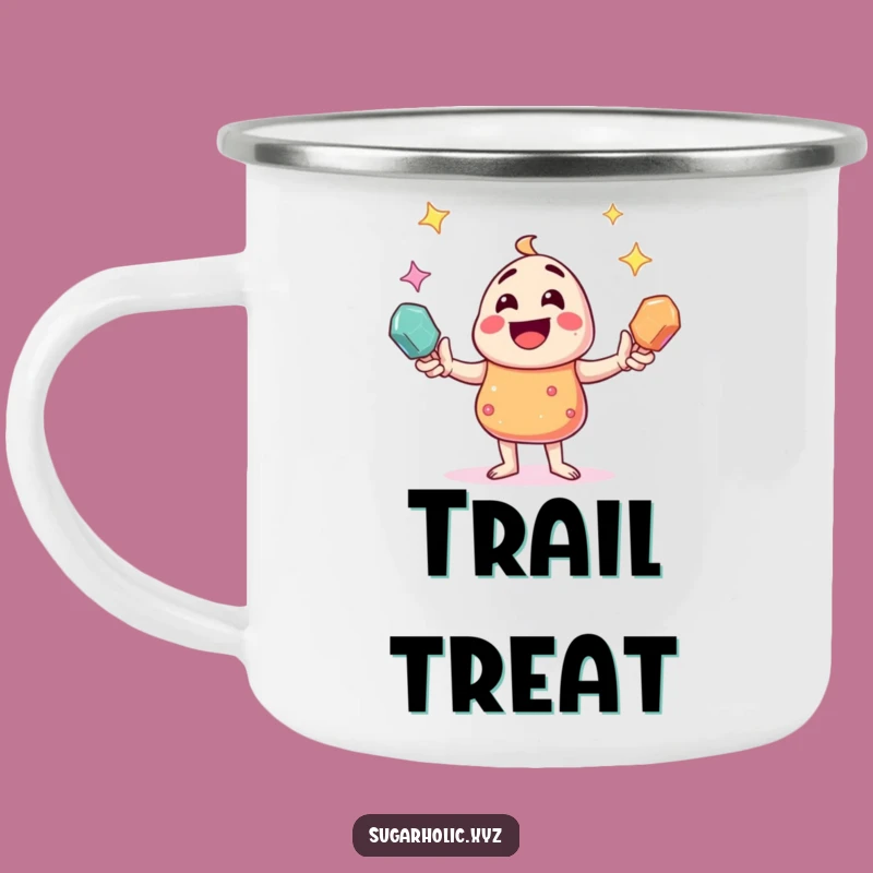 Funny Candy Juggler Camping Mug - Enamel Rock Candy Coffee Cup Gift