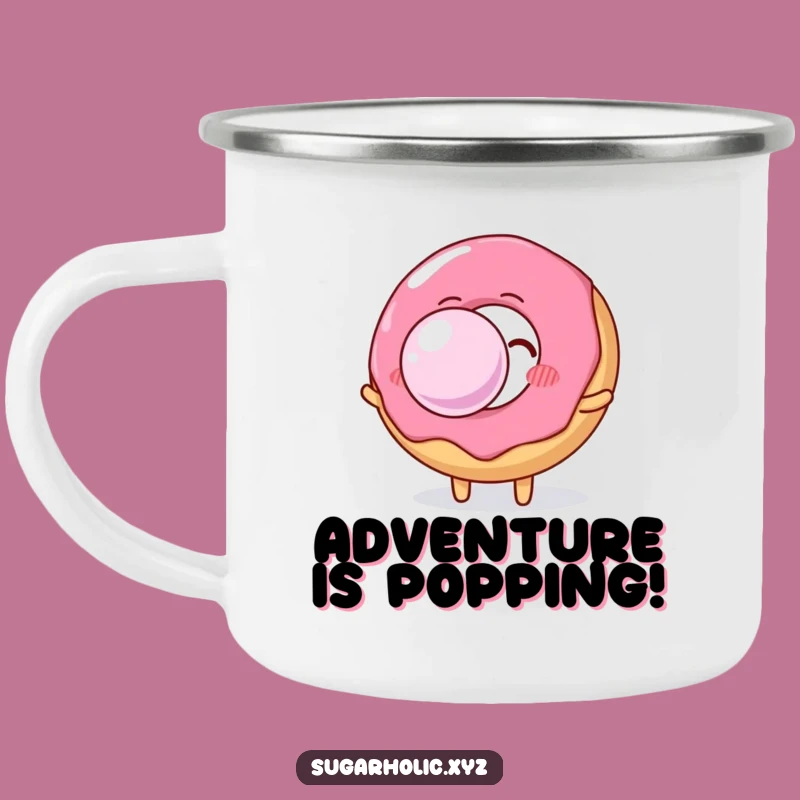 Funny Donut Camping Mug: Enjoy Your Adventure with This Bubble Blowing Design