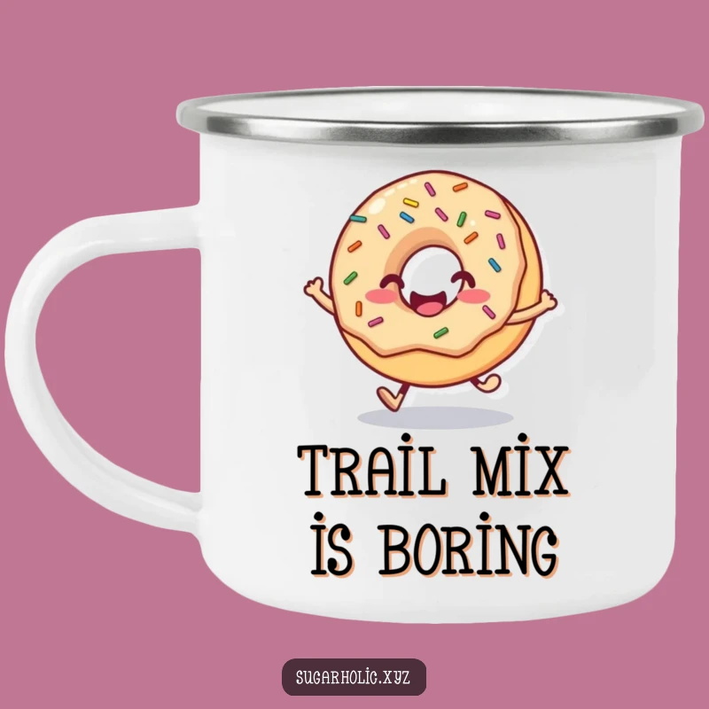 Funny Donut Hop Camping Mug: Sweet Adventure Fuel, Great Gift