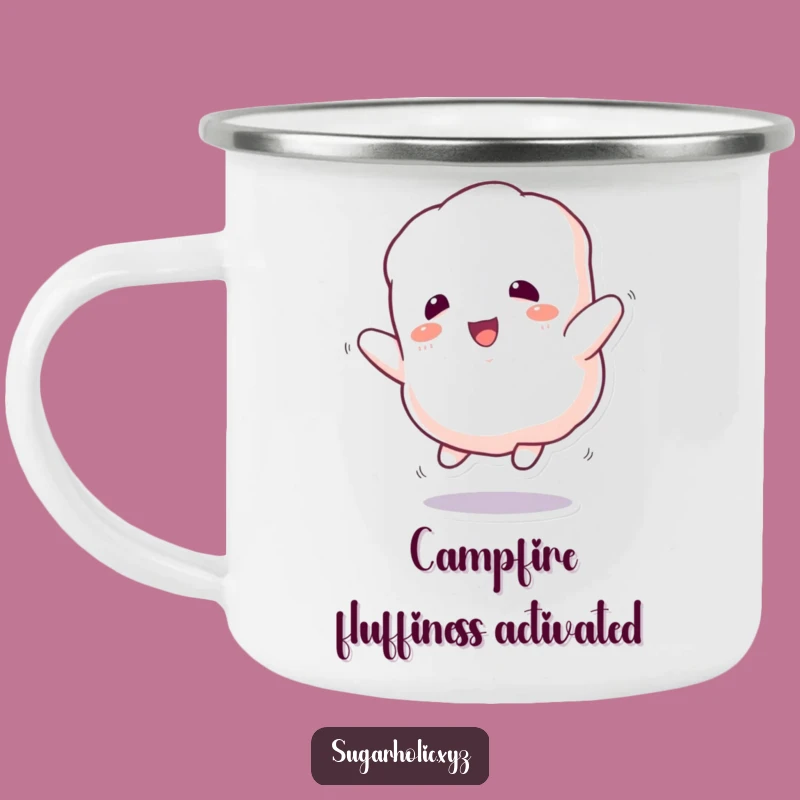 Funny Fluffy Marshmallow Camping Mug: Sweet Adventures with Bouncy Charm