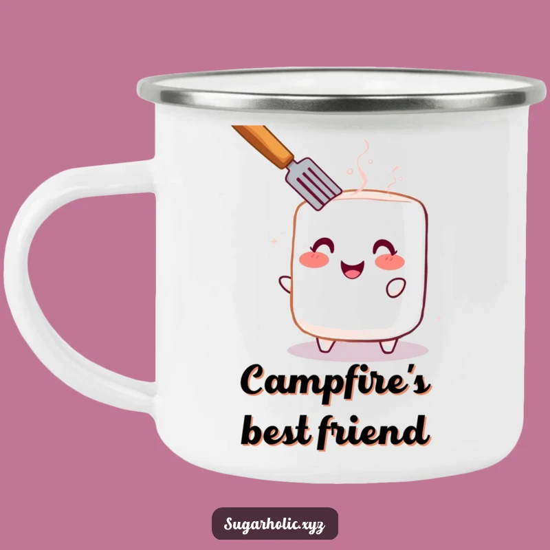 Funny Toasted Marshmallow Camping Mug: Cheerful Blush for Outdoor Fun Gift