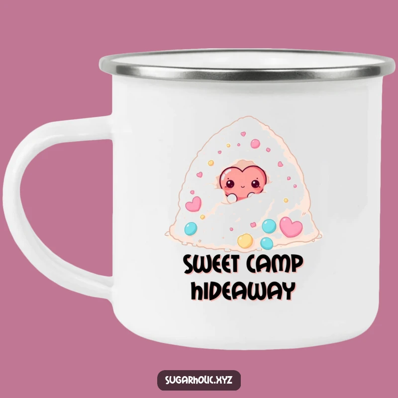 Funny Shy Candy Heart Camping Mug - Durable & Hilarious Drinkware for Sweet Escapes