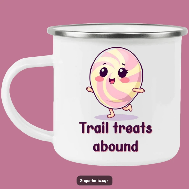Funny Gumdrop Hop Camping Mug: Durable Character Drinkware, Perfect Humorous Gift!
