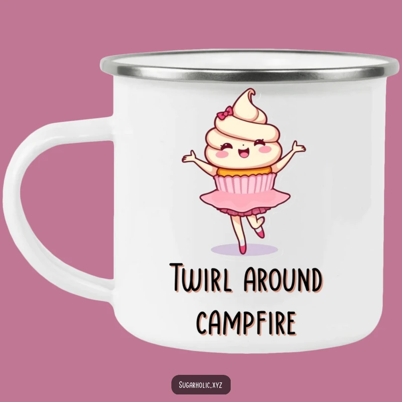 Funny Cupcake Ballet Camping Mug: Delighted Character Graceful Adventure Gift
