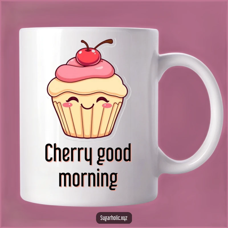 Funny Bouncing Cupcake Mug: Sweet Delight with Cherry Topping, Perfect Funny Gift for Treat Lovers