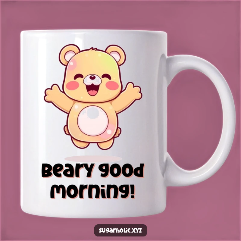 Funny Gummy Bear Jump Mug: Joyful Celebration, Perfect Funny Gift