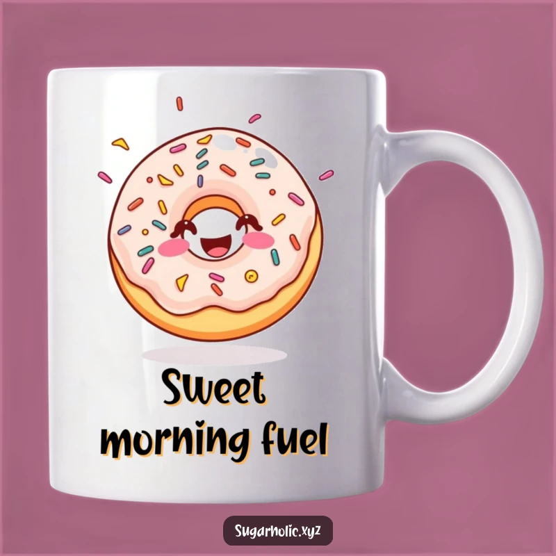 Funny Happy Doughnut Mug - Joyful Sprinkles Treat, Perfect Funny Gift!