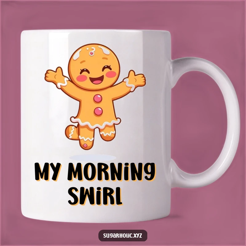 Funny Pirouetting Gingerbread Man Mug - Sweet & Joyful Gift!
