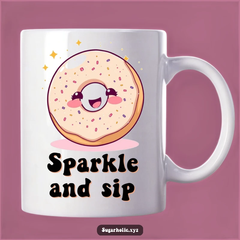Funny Glitter Donut Sparkle Mug: The Perfect Humorous Gift for Sweet Tooths