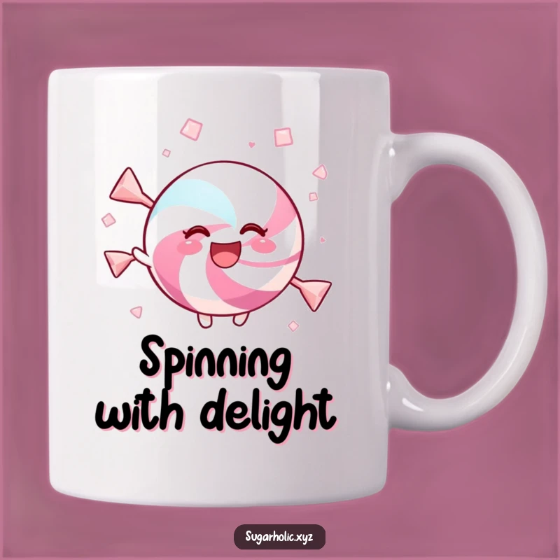 Funny Joyful Candy Mug: Sweet Twirl of Happiness