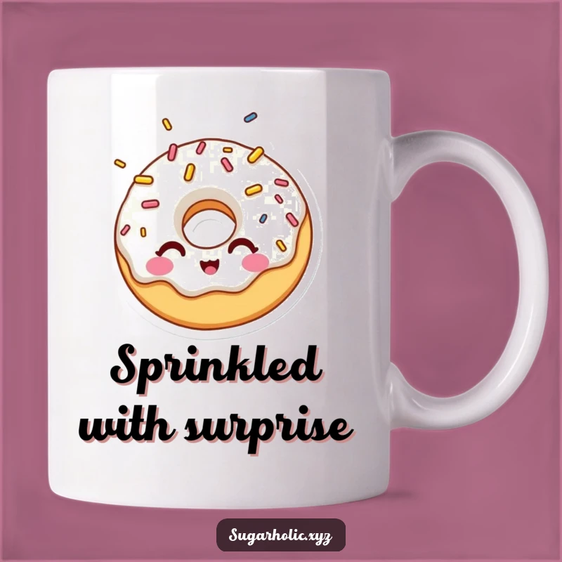 Funny Donut Sprinkle Wink Mug - Hilarious Breakfast Treat Gift for Donut Lovers