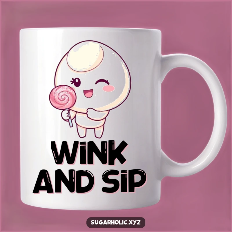 Witty Candy Lollipop Wink Funny Mug - Sweet Gift for Smiles