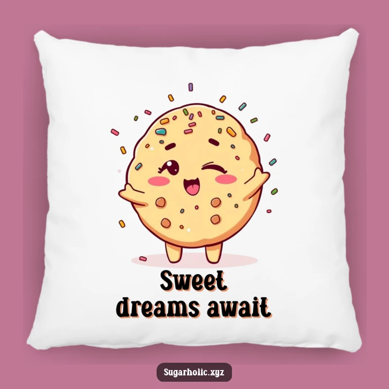 Cozy Funny Winking Cookie Pillow - Sprinkle Shower Comfort Cushion Gift