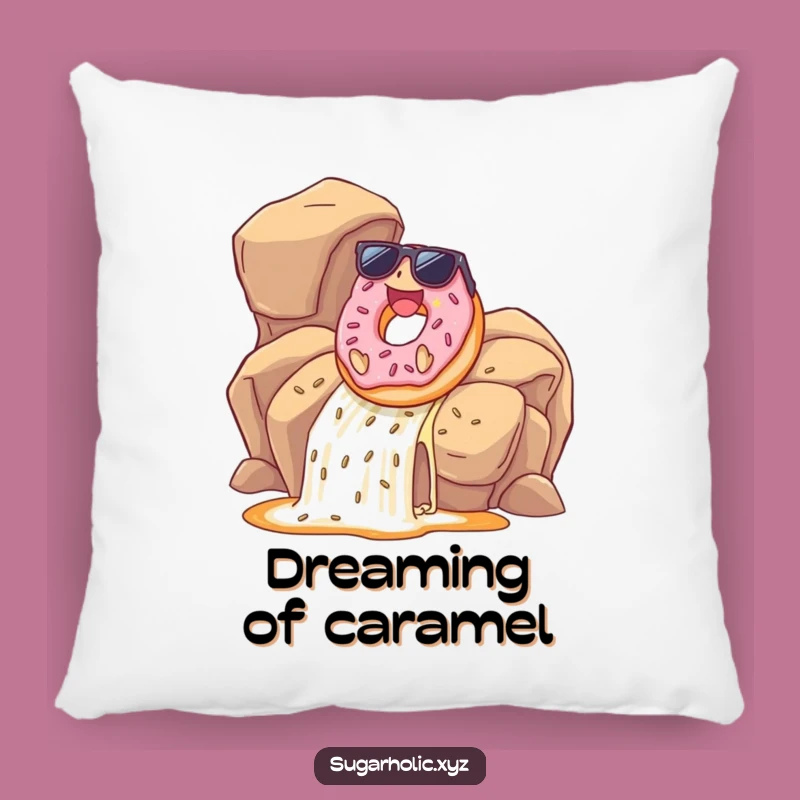 Funny Donut Pillow: Caramel Waterfall Comfort, Hilarious Accent Piece