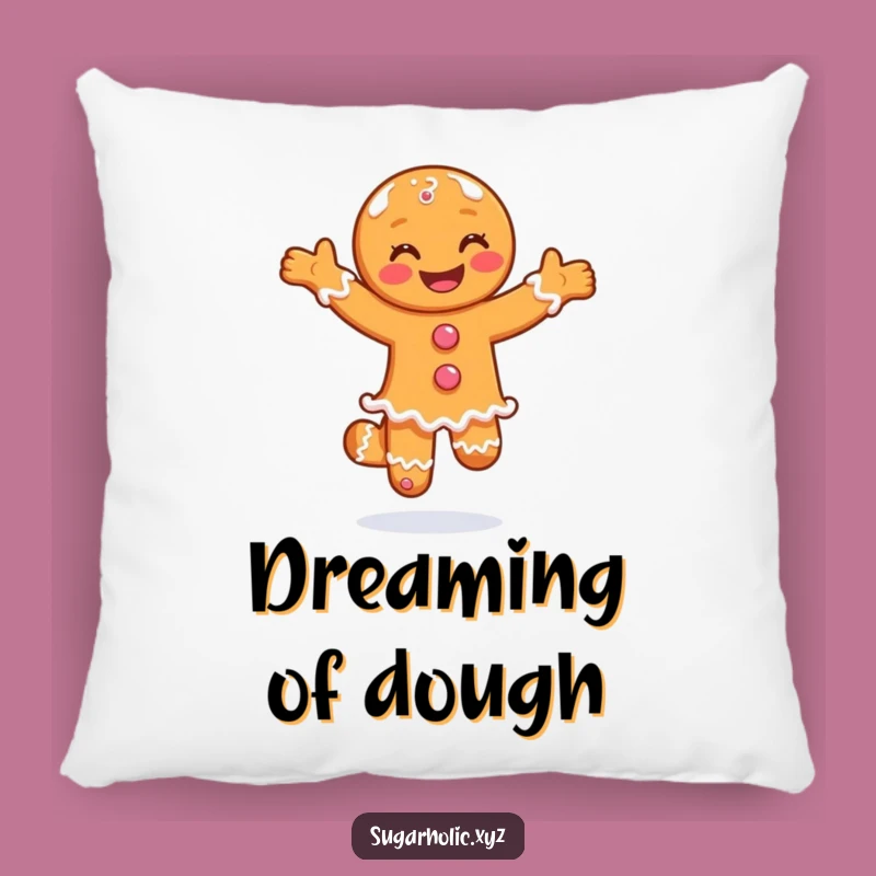 Funny Gingerbread Pirouette Pillow - Cozy Festive Comfort Gift!