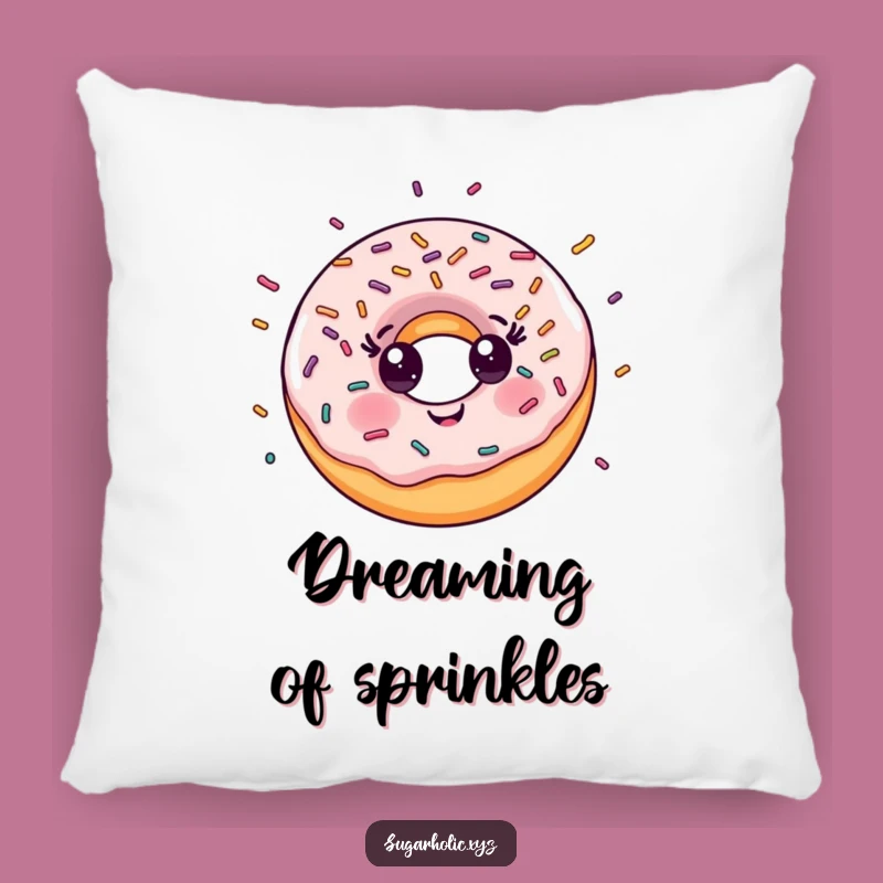 Funny Donut Sprinkle Pillow: Cozy Joy, Smiling Character, Great Funny Gift