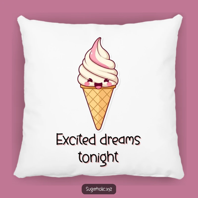 Funny Jubilant Ice Cream Pillow: Soft Comfort, Swirls of Joy, Adorable Funny Gift Accent