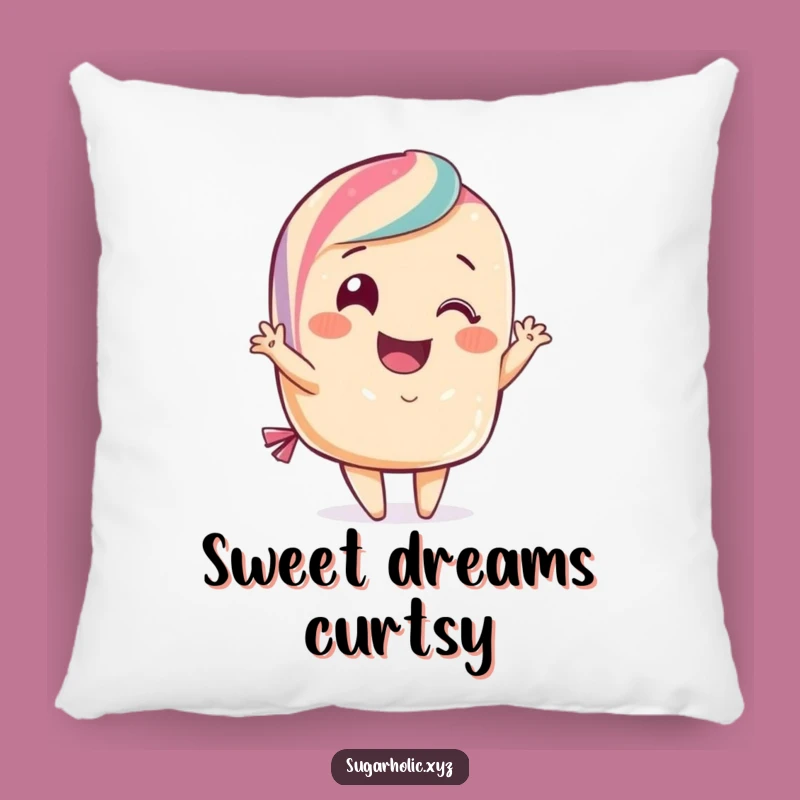 Funny Candy Curtsy Pillow: Smiling Treat Comfort, Adorable Funny Gift for Cozy Spaces