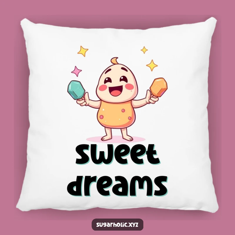 Funny Candy Juggler Pillow - Cozy Rock Candy Cushion Gift