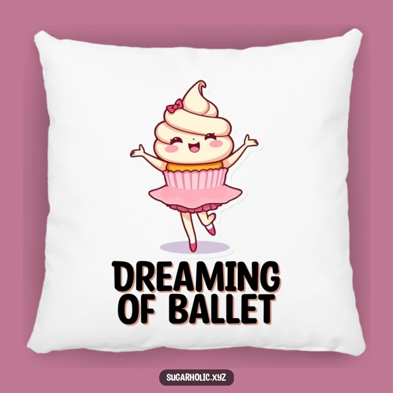 Funny Cupcake Ballet Pillow: Delighted Character Comfort, Sweet Gift