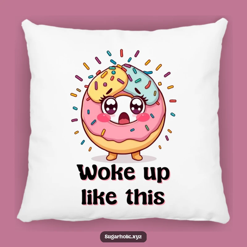 Funny Donut Sprinkles Pillow: Cozy Surprise Accent Pillow Funny Gift