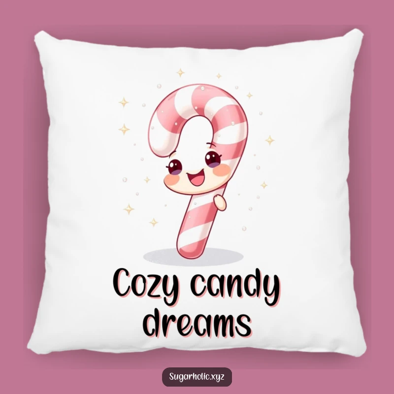 Funny Sparkly Candy Cane Pillow - Cozy Festive Comfort Gift!