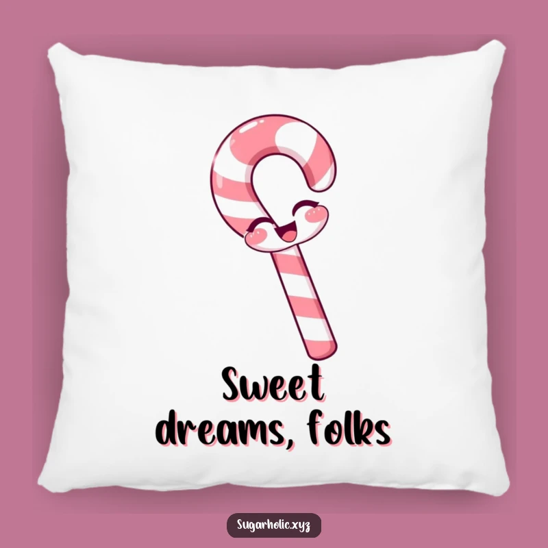 Funny Winking Candy Cane Pillow - Cozy & Playful Festive Decor!