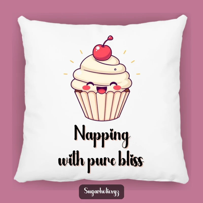Funny Cupcake Joy Pillow: Beaming Treat Comfort, Adorable Funny Gift for Cozy Spaces