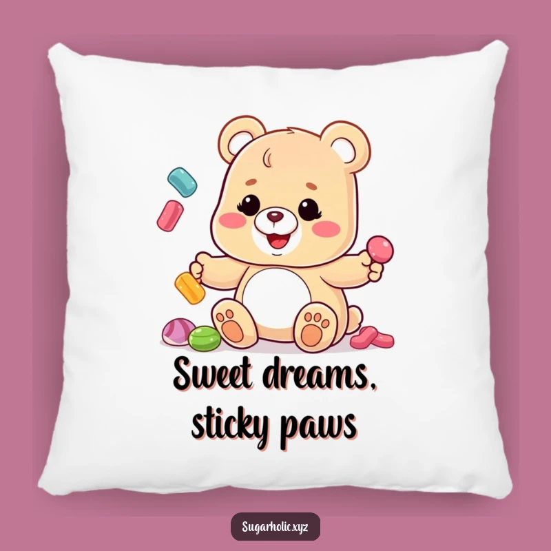 Funny Gummy Bear Juggling Candies Pillow - Cozy Comfort with a Smile!