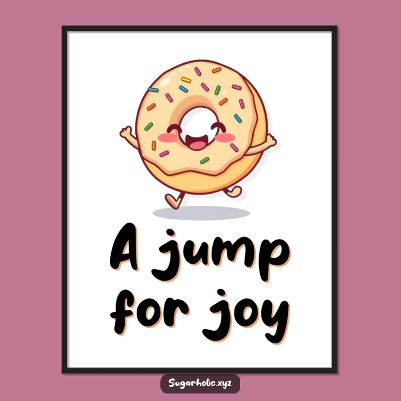 Funny Donut Hop Digital Art: Instant Sweet Wall Decor, Perfect Gift