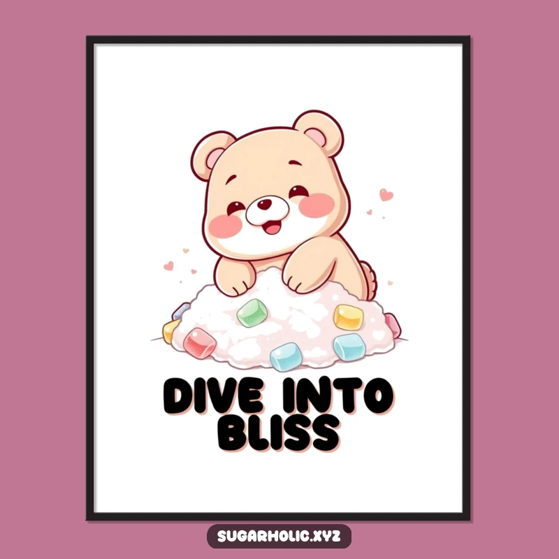 Funny Gummy Bear Sugar Dive Digital Art - Instant Sweet Decor!