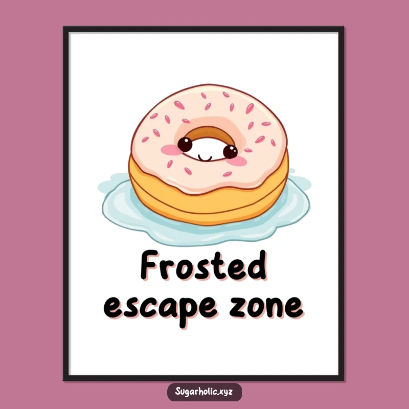 Downloadable Fun: Donut Frosting Swim Funny Art Print - Gift Today