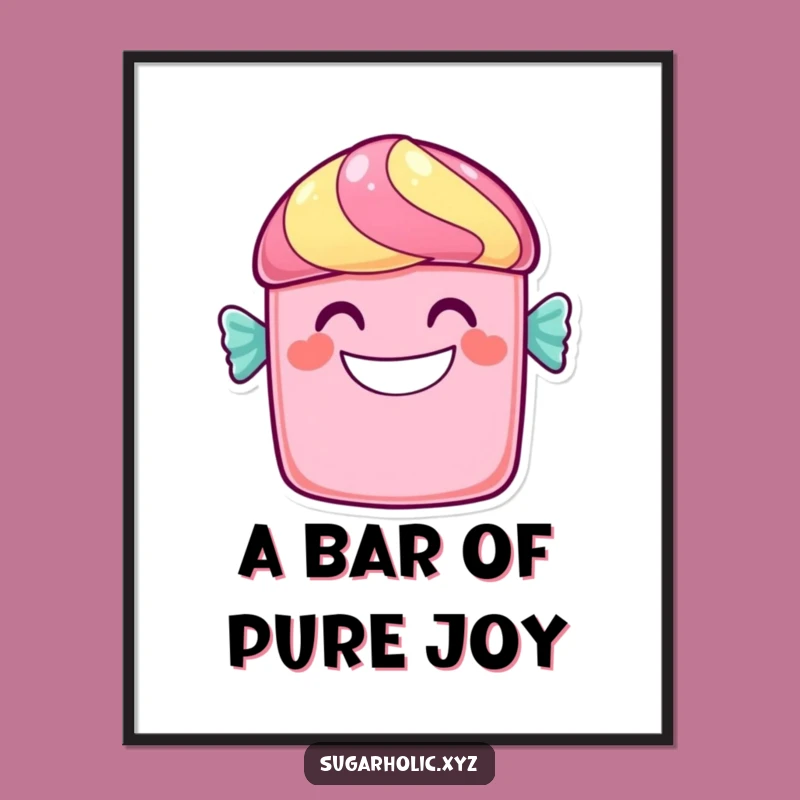 Funny Candy Bar Grin Digital Art: Instant Sweet Wall Decor, Perfect Gift