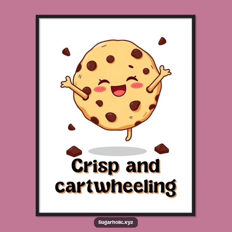 Funny Cartwheeling Cookie Digital Art - Instant Sweet Decor, Perfect Funny Gift