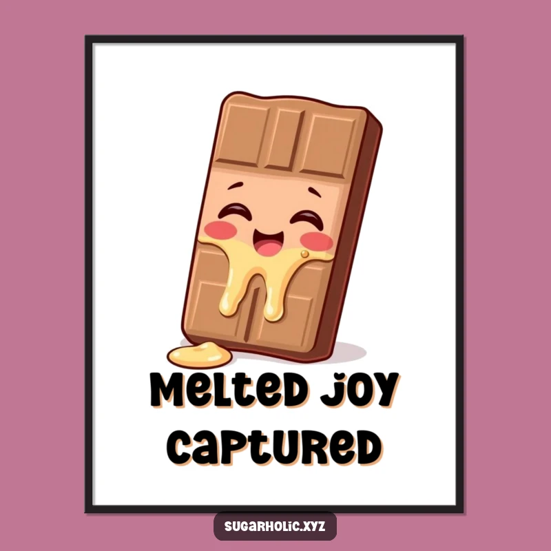 Funny Melting Chocolate Bar Digital Print - Sweeten Your Space with Hilarious Art!