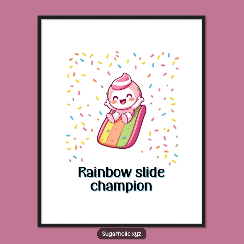 Funny Candy Slide Digital Art: Gleeful Character, Vibrant Art, Perfect Funny Gift