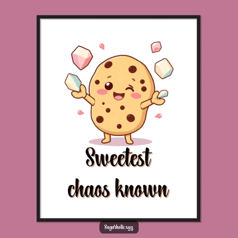 Funny Cookie Juggling Sugar Crystals Digital Art - Hilarious Printable Decor