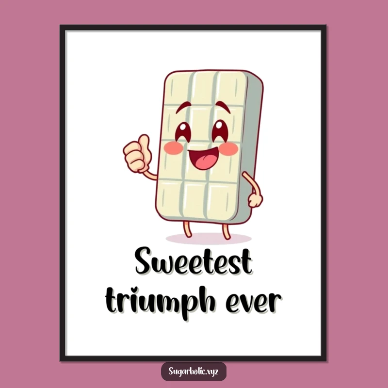 Funny Chocolate Bar Fist Pump Digital Art: Instant Motivational Decor, Perfect Gift