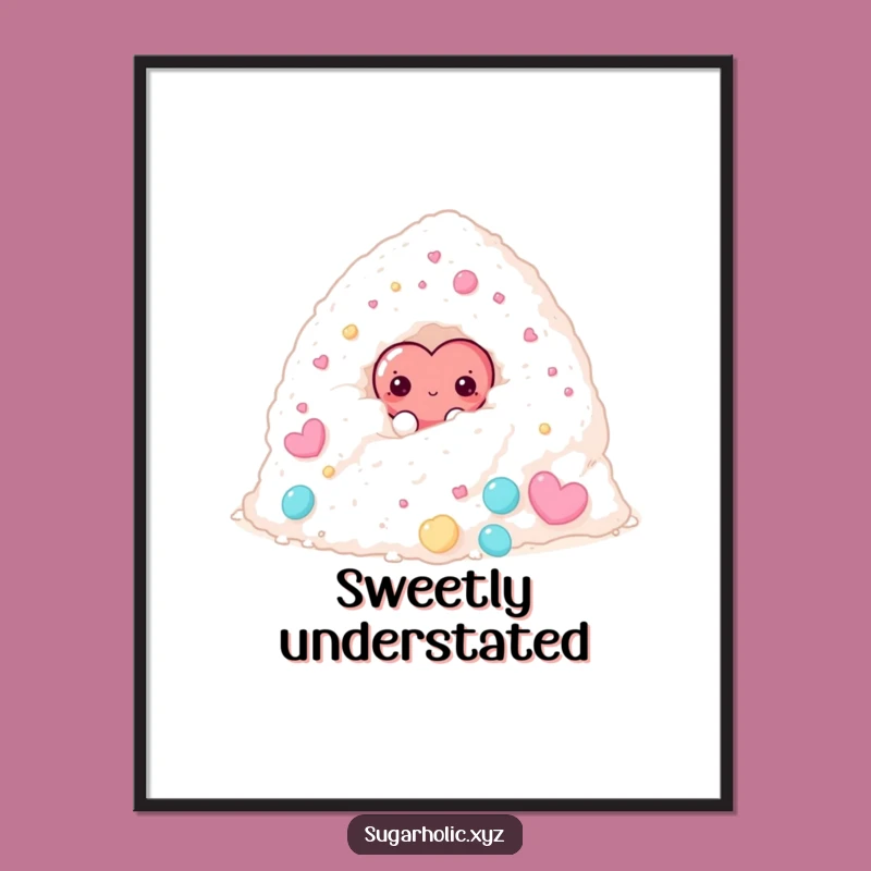 Funny Shy Candy Heart Digital Art - Hilarious Printable Decor for Sweet Spaces