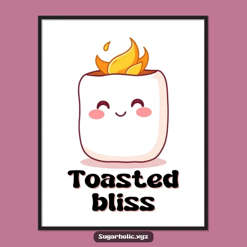 Funny Toasted Marshmallow Digital Art: Instant Warmth for Your Walls!