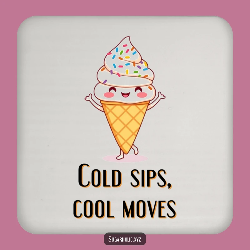 Funny Ice Cream Cone Jig Coaster - Protect Surfaces with Humor, Great Funny Gift