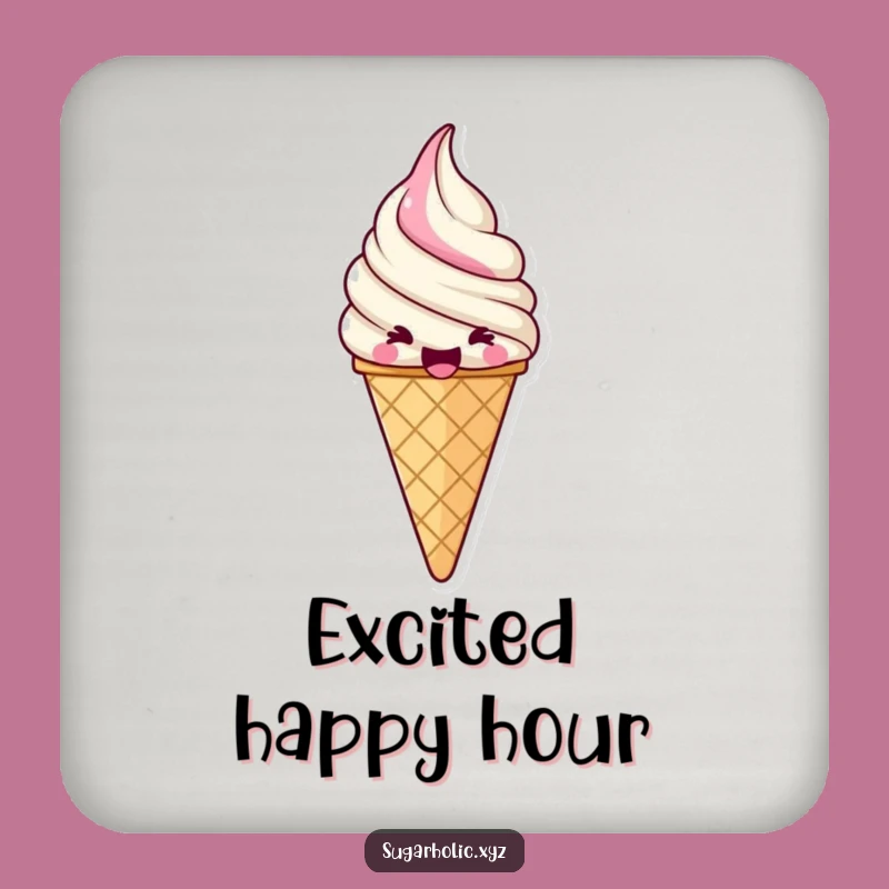 Funny Jubilant Ice Cream Coaster: Protect Surfaces with Sweetness, Adorable Funny Gift