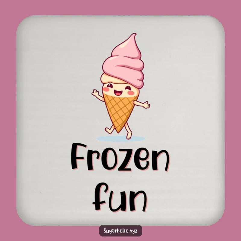 Funny Ice Cream Jig Coaster - Playful Cone Dancer Drink Protector Gift